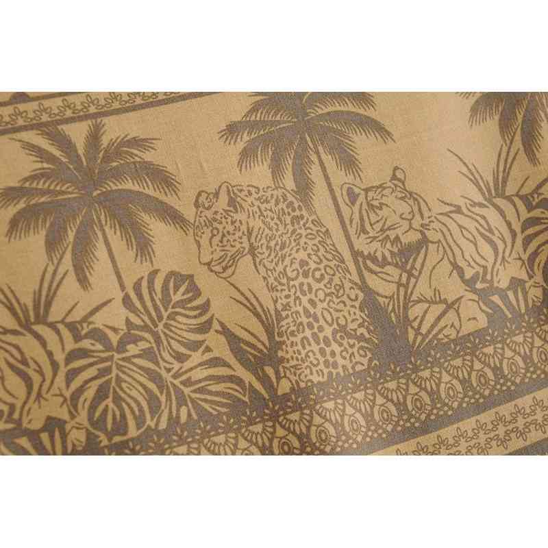 Spring Bohemia Bandage Lacing up Collar Yellow Leopard Floral Print Dress BOHO Woman Long Sleeve Holiday Dresses Beach 210429