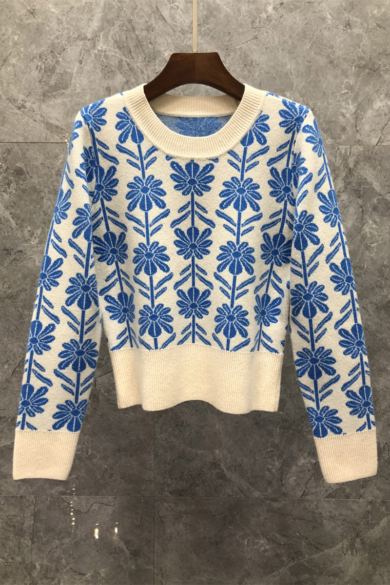 Printed Fashionable All-Match Wool Sweater Womens Autumn European Goods New Dinified Sweater 9DD, Blue
Printed Fashionable All-Match Wool Sweater Womens Autumn European Goods New Dinified Sweater 9DD, Blue