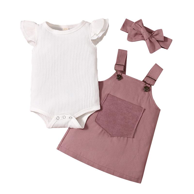 Clothing Sets Toddler Girls Summer Outfit White Flying Sleeve Ribbed Romper Suspender Dress Bowknot Headband
Clothing Sets Toddler Girls Summer Outfit White Flying Sleeve Ribbed Romper Suspender Dress Bowknot Headband