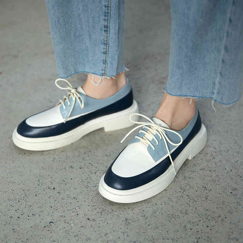 dress shoes qutaa mixed color square heel fashion women spring autumn genuine leather lace up ladies pumps size 34-39 nmm4, Black
dress shoes qutaa mixed color square heel fashion women spring autumn genuine leather lace up ladies pumps size 34-39 nmm4, Black
