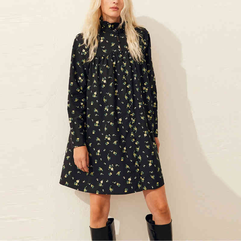 Fashion Florl Puff Sleeve Straight Dress Women Casual Spring Above Stand Collar Ruffles Mini Party Dresses NX9935 210525, Black
Fashion Florl Puff Sleeve Straight Dress Women Casual Spring Above Stand Collar Ruffles Mini Party Dresses NX9935 210525, Black