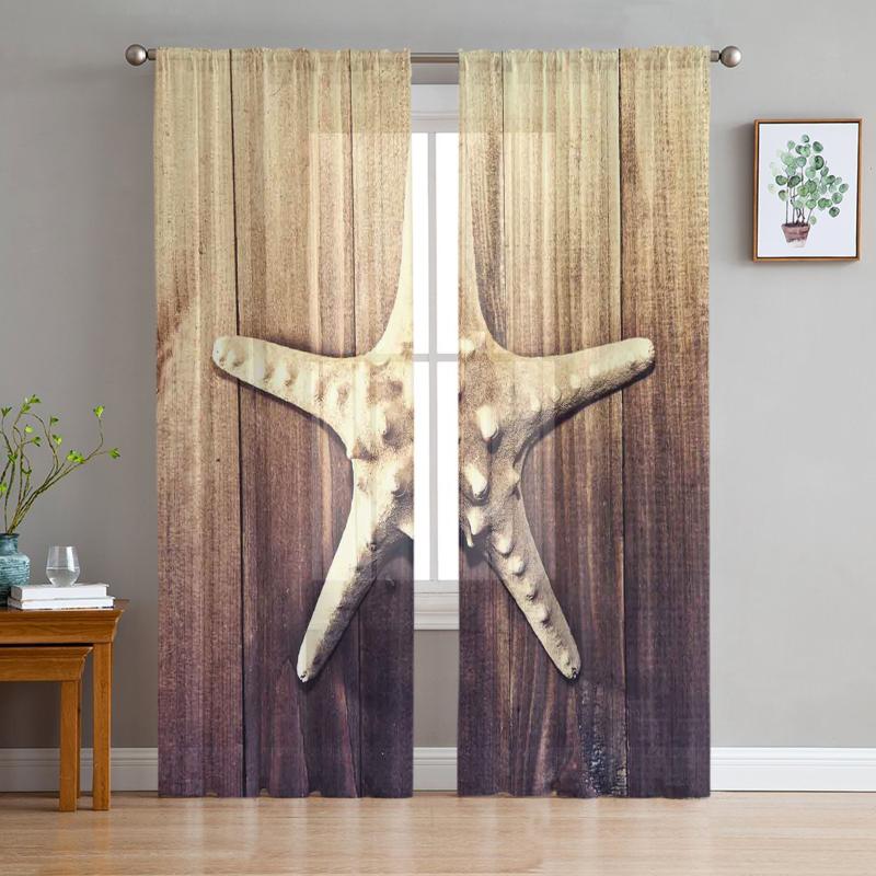 Curtain & Drapes Wood Plank Grain Starfish Ocean Retro Sheer Curtains Bedroom Decoration Kitchen Tulle For Living Room
Curtain & Drapes Wood Plank Grain Starfish Ocean Retro Sheer Curtains Bedroom Decoration Kitchen Tulle For Living Room