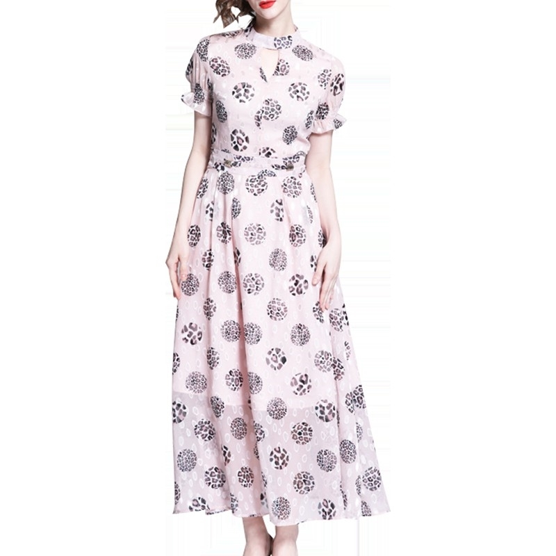 Summer French Vintage Feet Bare Fairy Floral Dress Fashion Waist Slimming Long Swing Dresses Wild 210514
