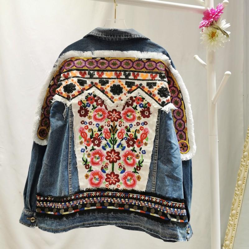 Women's Jackets 2021 Spring And Autumn National Style Top With Cloth, Flower Embroidery, Sequin, Long Sleeve Denim Coat, Black;brown
Women's Jackets 2021 Spring And Autumn National Style Top With Cloth, Flower Embroidery, Sequin, Long Sleeve Denim Coat, Black;brown