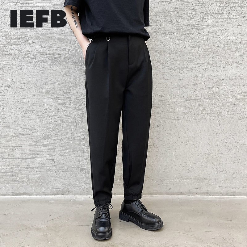 IEFB Summer Black Pencil Pants For Men Korean Trend Slim Fit Casual Ankle-length Pants Side Both Pockets Fold trousers 210524
IEFB Summer Black Pencil Pants For Men Korean Trend Slim Fit Casual Ankle-length Pants Side Both Pockets Fold trousers 210524