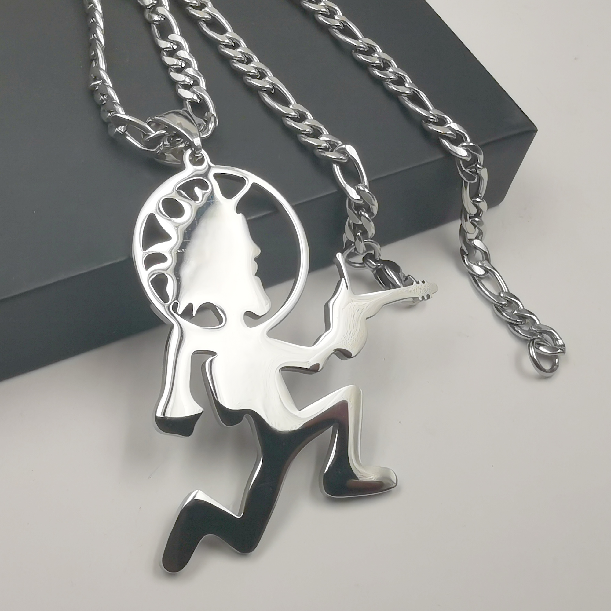 Juggalo Hip HOP ICED Hatchet Man Runner Pendant Charms Stainless Steel Necklace 4mm 24 inch ICP Jewelry