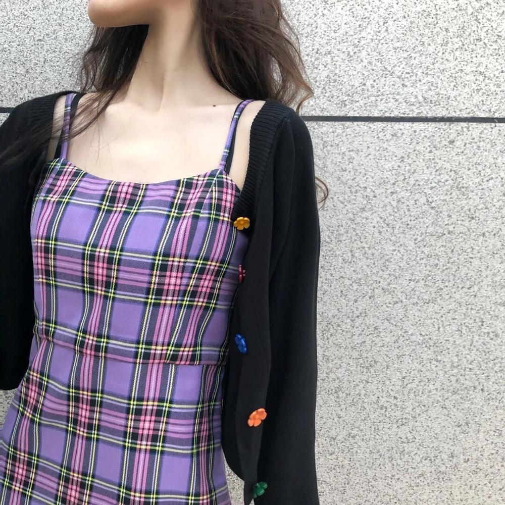 Women BLUE White Gingham Check Plaid Spaghetti Strap Mini Dress Girl's Slash Collar Slim Waist Sling Short Dresses Vintage 210429