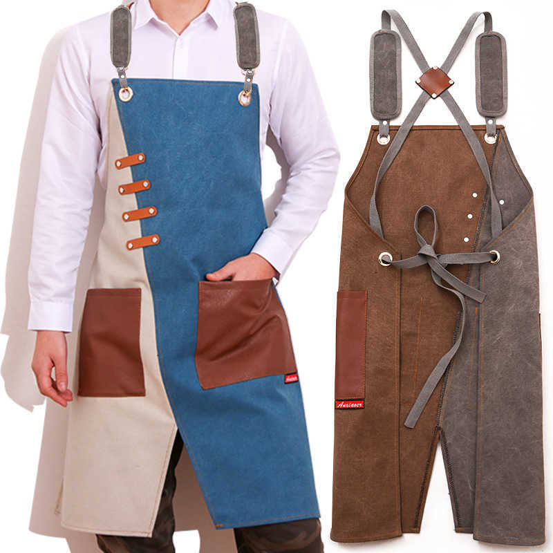 Apron For Kitchen,Chef Apron Cross Back Apron for Men Women with Adjustable Straps and Large Pockets,Kitchen accessories 210622