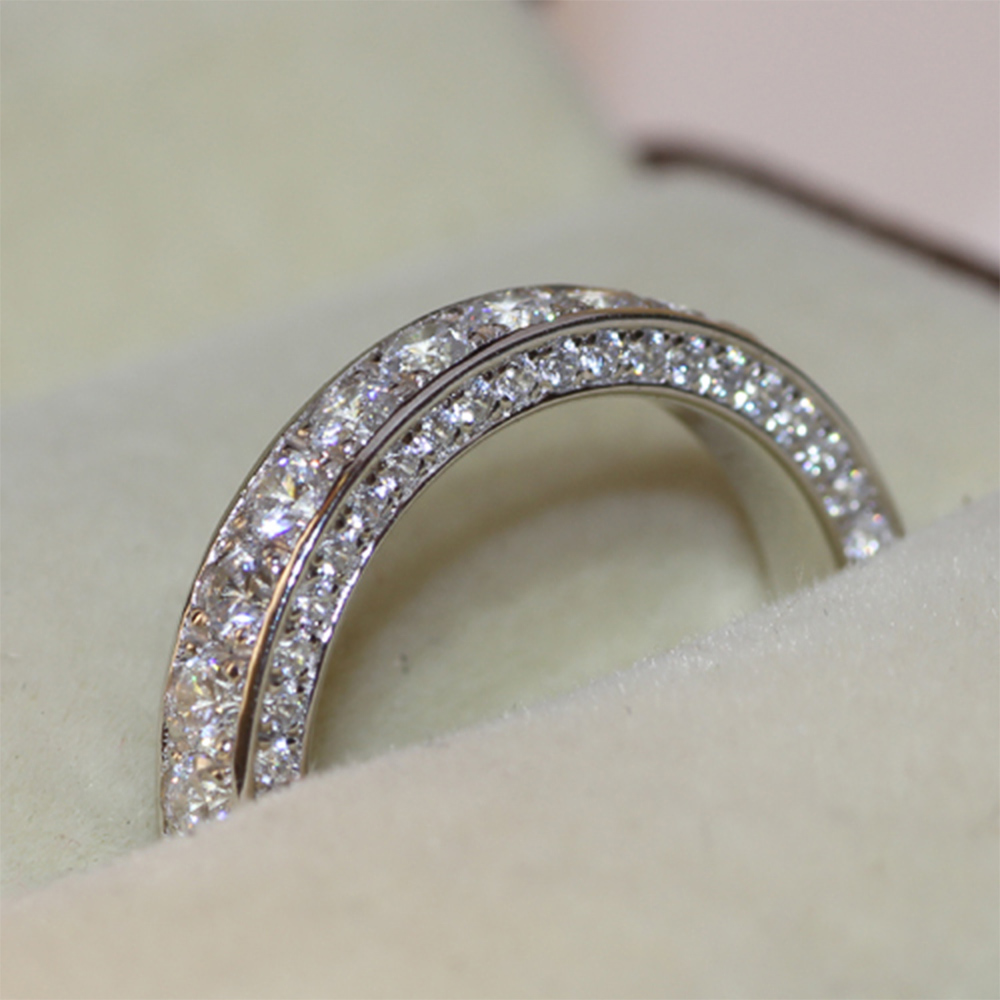 Handmade Promise Diamond ring 100 Real S925 Sterling Silver Engagement wedding band rings for women Bridal Finger Jewelry