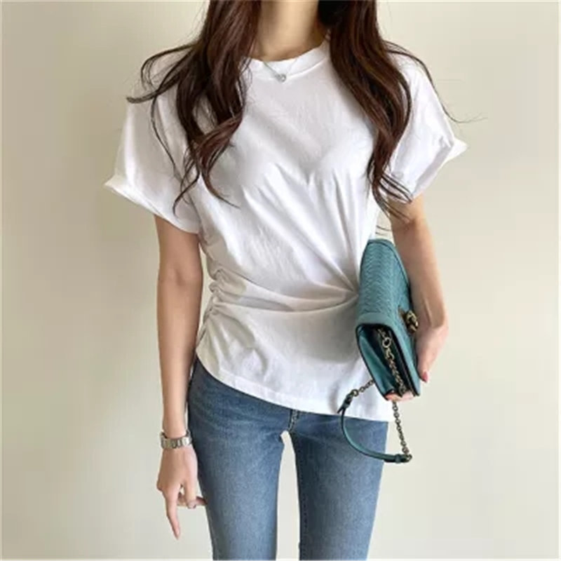 Summer Solid Students Brief Chic Streetwear Girls Women Loose Casual Femme Tops All Match Stylish Female T-Shirts 210421