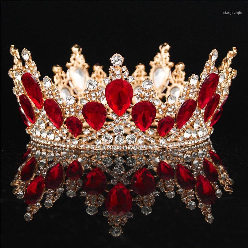 Baroque Red Crystal Big Round Crown Bridal Queen Tiara Diadem Prom Party Wedding Hair Jewelry Tiaras And Crowns Head Ornaments Clips & Barre, Golden;silver
Baroque Red Crystal Big Round Crown Bridal Queen Tiara Diadem Prom Party Wedding Hair Jewelry Tiaras And Crowns Head Ornaments Clips & Barre, Golden;silver