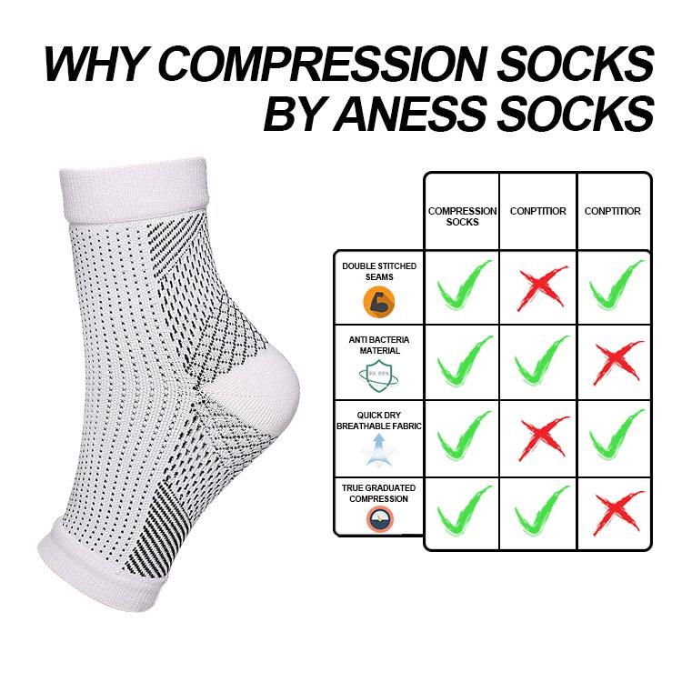 Men's Socks Compression Men Women Foot Ankle Anti Fatigue Sleeve Size EU 41-45