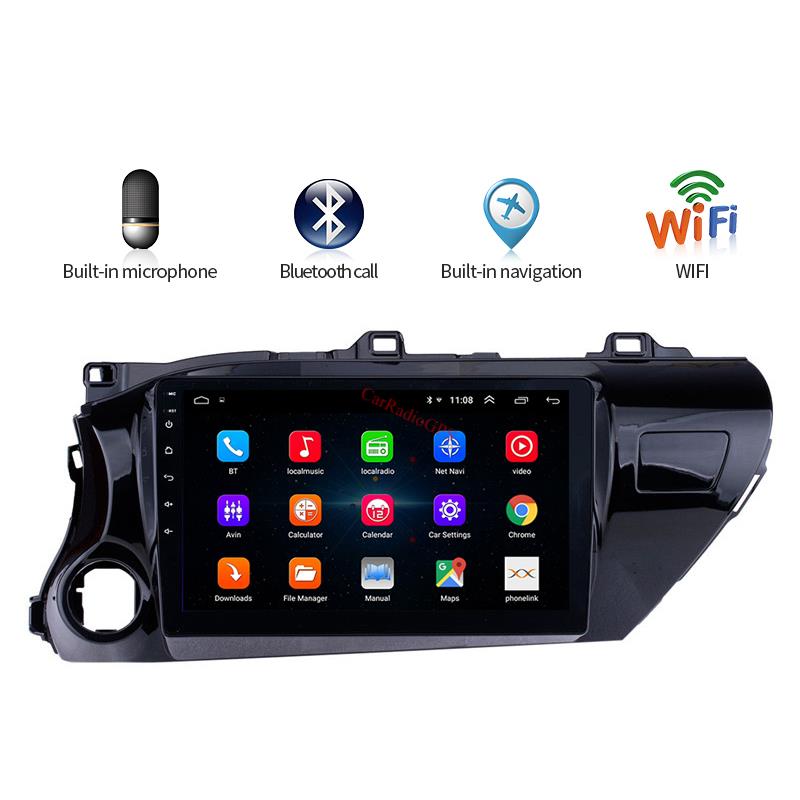 10.1 Inch car dvd Radio Player for TOYOTA HILUX 2016-2018 Left Hand Driving with Steering Wheel Control GPS Navigation Android