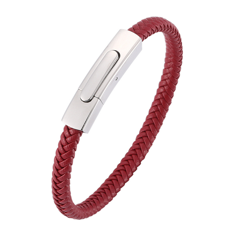 Cool Handmade Braided Leather Bangle Bracelet for Men Women Lovers Gift