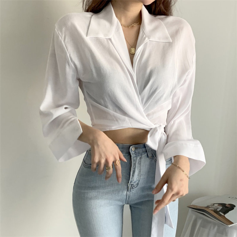 Stylish Women Solid High Waist Cross OL Elegance Thin Lady Sexy Chic Lace Up All Match Short Shirts 210421