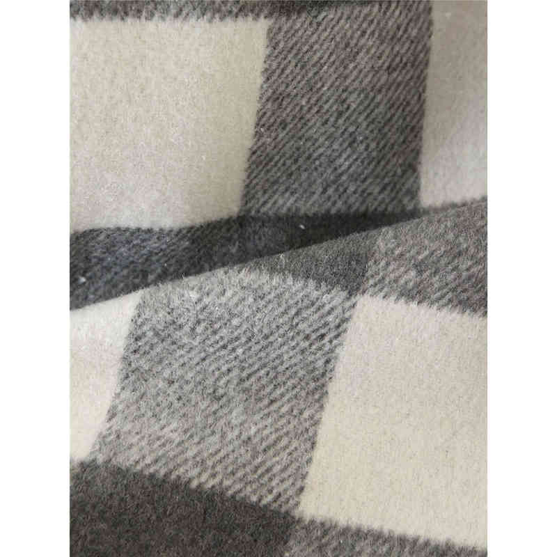 Women Autumn Plaid Print Gray Long Jackets Outwear Female Fashion Sleeve Pockets Single Breasted Jacket Coat mujer 210421