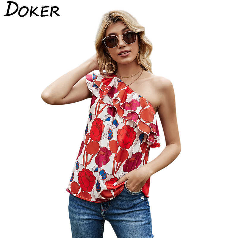 Slash Neck Sexy Print Floral Ruffles Sleeveless Backless Slanted Shoulder Tops Stitching Lotus Lace Summer Women' Clothes 210604, Red
Slash Neck Sexy Print Floral Ruffles Sleeveless Backless Slanted Shoulder Tops Stitching Lotus Lace Summer Women' Clothes 210604, Red
