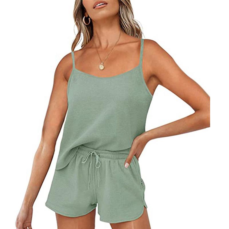 Women Solid Casual Tracksuits Two Piece Sets Sleeveless Tops Shorts Suits Sleepwear Female Summer Leisure Outfits Pajama Set Women, Blue
Women Solid Casual Tracksuits Two Piece Sets Sleeveless Tops Shorts Suits Sleepwear Female Summer Leisure Outfits Pajama Set Women, Blue