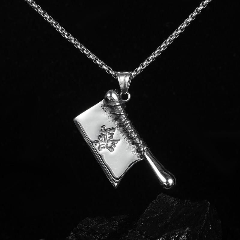 Punk Stainless Steel Kitchen Knife Pendant Necklace Men Woman Chinese Style Chef Blade Hip Hop Jewelry Necklaces
Punk Stainless Steel Kitchen Knife Pendant Necklace Men Woman Chinese Style Chef Blade Hip Hop Jewelry Necklaces