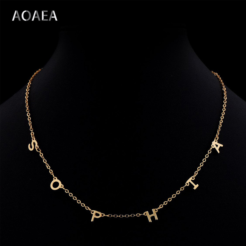 for Women Initials Necklace Personalized Name Jewelry Kids Custom Letter Ne