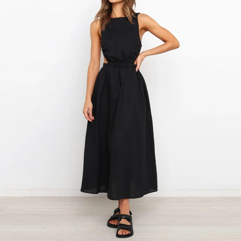 Casual Dresses Fashion Woman Dress O-Neck Solid Color Sleeveless For Women 2021 Simple Sexy Loose Long Party Club, Black
Casual Dresses Fashion Woman Dress O-Neck Solid Color Sleeveless For Women 2021 Simple Sexy Loose Long Party Club, Black