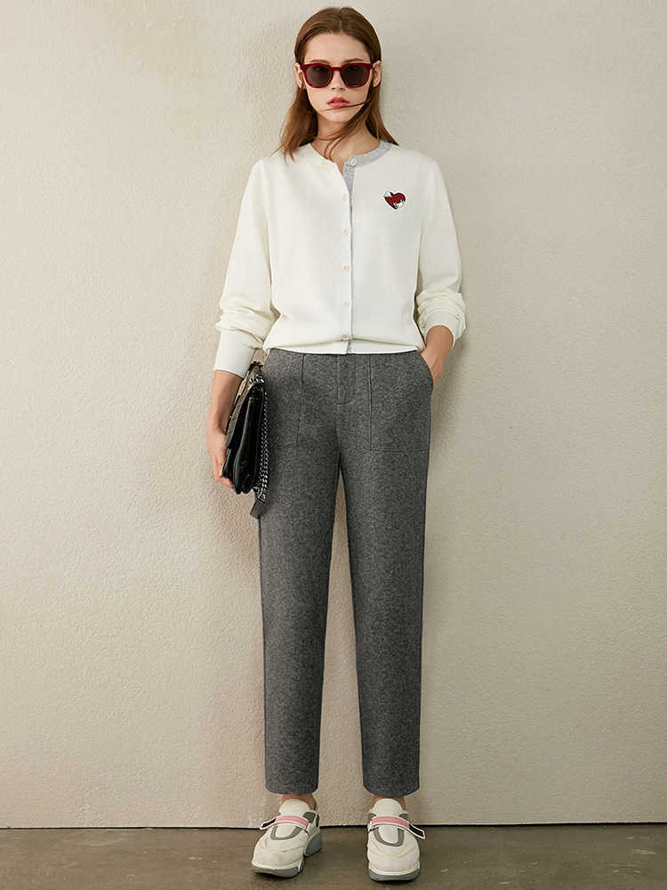 Minimalism Autumn Winter Causal Women's Pants Fashion OLstyle Solid Straight Female Trousers Simple Women 1339 210527