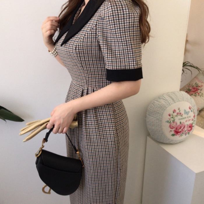 OL Office Lady Casual Vestidos Work Fashion Plaid Long Maxi Dress Summer Elegant High Waist Dresses Women 26034 210519