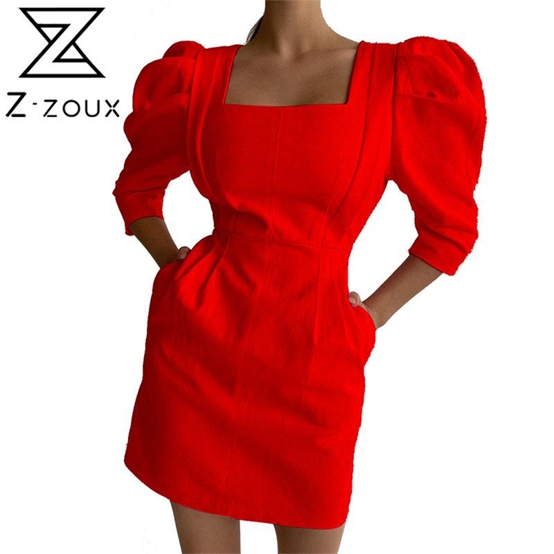 Women Dress Cotton Linen Vintage Square Collar Long Sleeve Summer es Plus Size Ladies es Fashion 210513