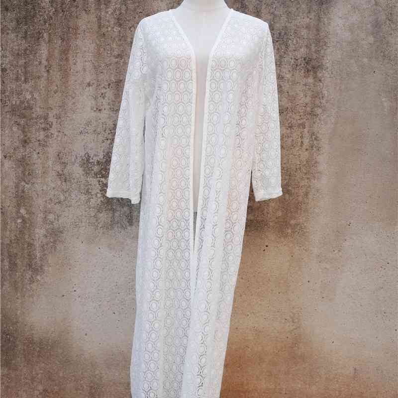 Lace Beach Cover up Bathing suit for Women Tunics Robe de Plage Bikini Saida Praia #Q634 210420