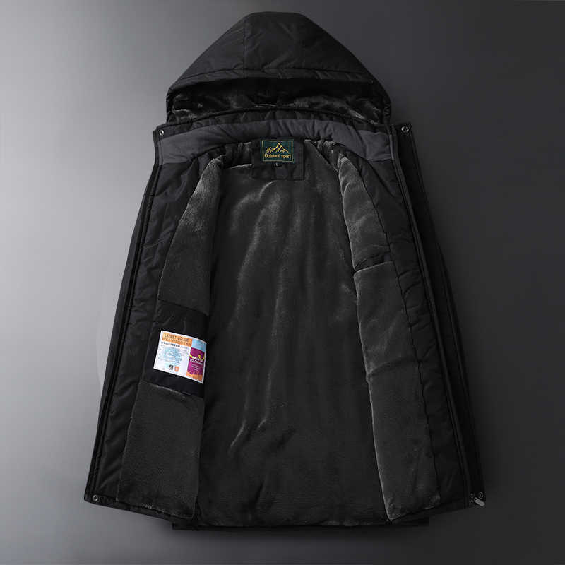 Men's Large Size Jacket Winter Outerwear Oversize Coat Fleece Down Warm Parka Male 9XL Big 8XL Hooded Waterproof Jacket Men 211014