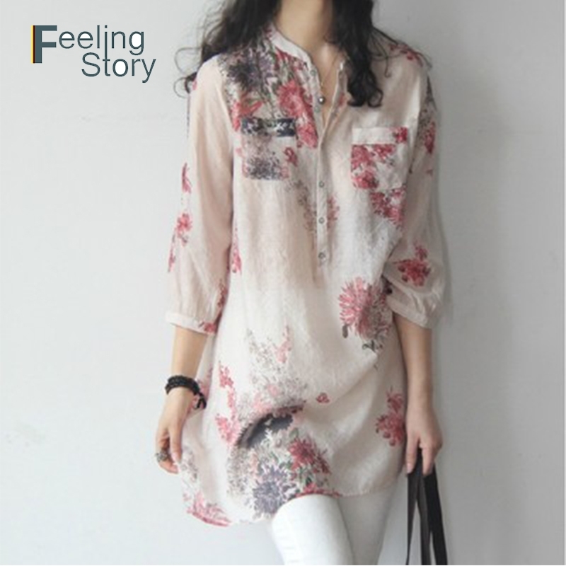 Korean Fashion Clothing Chiffon Floral Print Blouse Women' Long Blouses Large Size Three Quarter Sleeve Cotton Linen 210603, Blue
Korean Fashion Clothing Chiffon Floral Print Blouse Women' Long Blouses Large Size Three Quarter Sleeve Cotton Linen 210603, Blue