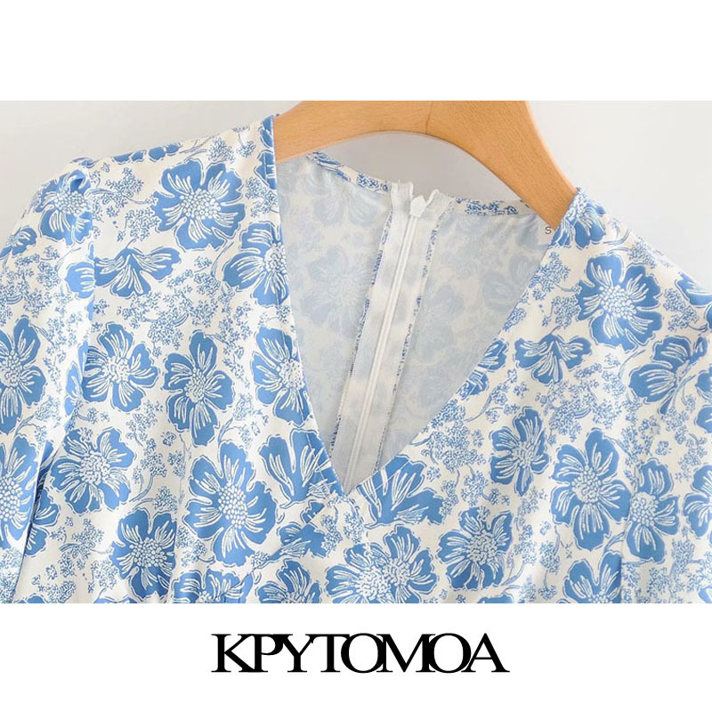 Women Chic Fashion Floral Print Mini Dress Short Sleeve Drawstring Tied Female Dresses Vestidos Mujer 210420