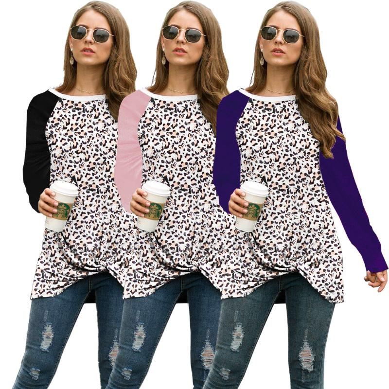 European And American 2021 Sexy Women' Fashion Leopard Print Twist Stitching Long-sleeved T-shirt Top, Black
European And American 2021 Sexy Women' Fashion Leopard Print Twist Stitching Long-sleeved T-shirt Top, Black