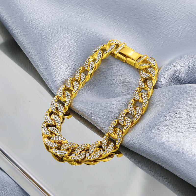 Charm Bracelets Fashion Luxury Shiny CZ Iced Out Cuban Link Chain Bracelet For Women Men Gold Silver Color Bling Rhinestone Jewelry
Charm Bracelets Fashion Luxury Shiny CZ Iced Out Cuban Link Chain Bracelet For Women Men Gold Silver Color Bling Rhinestone Jewelry