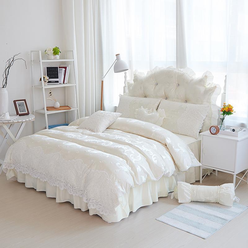 Bedding Sets Cotton Jacquard Lace Princess Bed Set Luxury Wedding Queen King Bedlinen Skirt White Duvet Cover 4pc Bedclothes, Style5
Bedding Sets Cotton Jacquard Lace Princess Bed Set Luxury Wedding Queen King Bedlinen Skirt White Duvet Cover 4pc Bedclothes, Style5