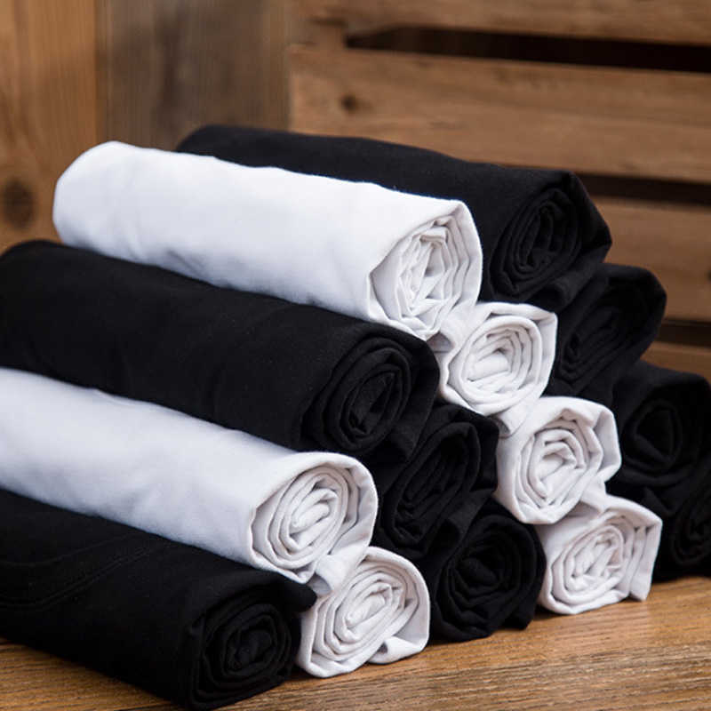 Summer Cotton Men's T Shirt Casual Short Sleeve Black White Pink Solid Color Men Basic Shirts Daily Couples ops ees 210629