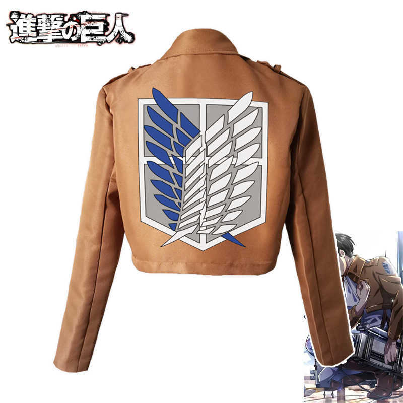 Anime Attack on Titan Cosplay Jacket Levi Ackerman Costume Top Shingeki No Kyojin Hanji Zoe Coat Wings of Liberty Halloween Y0913
