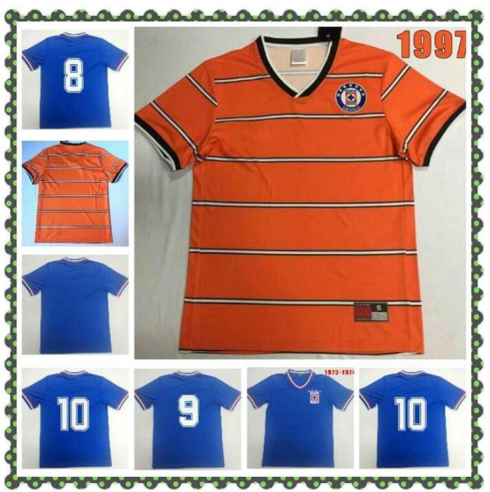 CRUZ AZUL 1973-1974 retro soccer jerseys home blue classic 1997 vintage classic football shirt top quality, Black;yellow
CRUZ AZUL 1973-1974 retro soccer jerseys home blue classic 1997 vintage classic football shirt top quality, Black;yellow