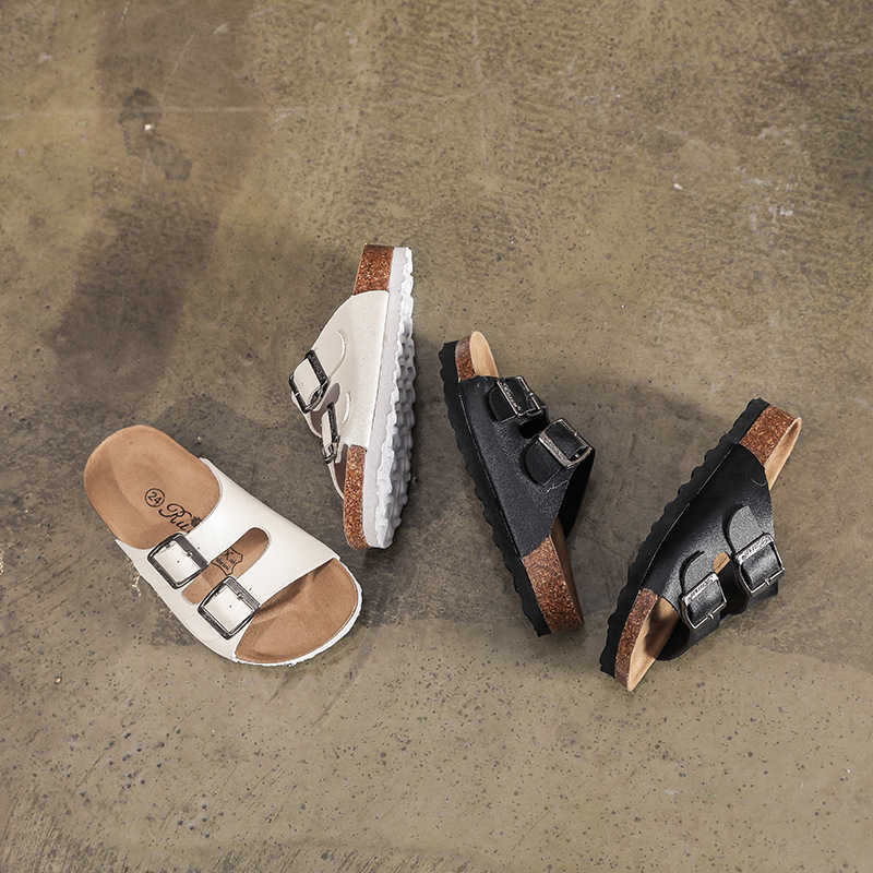 Sandals 2025 Ruizu Spring and Autumn Fashion Childrens Cork Slippers Boys One Word Cool Slippers Trendy Girls Beach ShoesY2503153FQN
