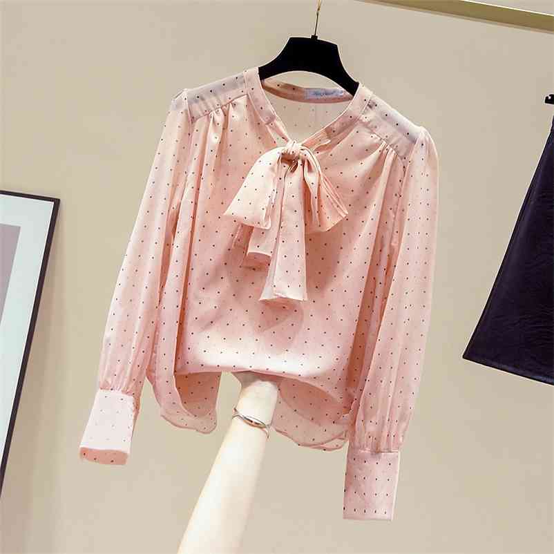 Autumn Elegant Women's Bow Collar Long Sleeves Dot Chiffon Shirts Ladies Shirt Blouse Tops A4067 210519, Beige
Autumn Elegant Women's Bow Collar Long Sleeves Dot Chiffon Shirts Ladies Shirt Blouse Tops A4067 210519, Beige