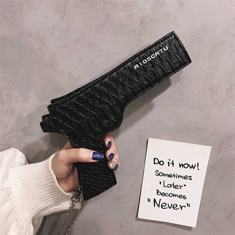 Fanny 3D Gun Shaped Chains Women Shoulder Bags Luxury Pu Leather Crossbody Bag Lady Chic Small Purses Clutch Bag for Girls 211006, Silver
Fanny 3D Gun Shaped Chains Women Shoulder Bags Luxury Pu Leather Crossbody Bag Lady Chic Small Purses Clutch Bag for Girls 211006, Silver
