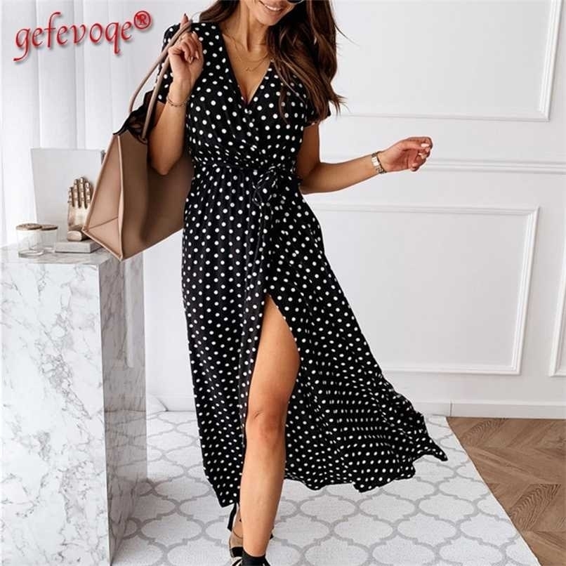 Women Party Dresses Fashion Polka Dot Split Boho Summer Dress Women Clothing Casual Beach Vacation Long Dresses Robe Femme 211029, Blcak
Women Party Dresses Fashion Polka Dot Split Boho Summer Dress Women Clothing Casual Beach Vacation Long Dresses Robe Femme 211029, Blcak