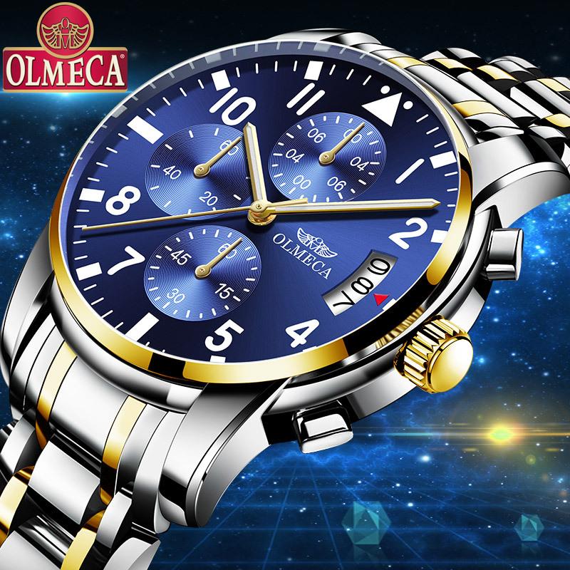 Wristwatches Auto Date Man Quartz Wristwatch Classic OLMECA Business Wrist Husband Boss Gift Watches Men Stainless Steel Strap Watch Male, Black
Wristwatches Auto Date Man Quartz Wristwatch Classic OLMECA Business Wrist Husband Boss Gift Watches Men Stainless Steel Strap Watch Male, Black