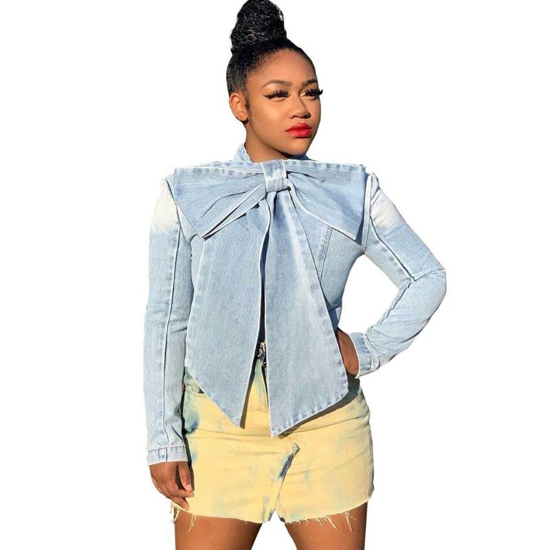 Women' Jackets Plus Size Bow Collar Denim Jacket Coat Women Long Sleeve Cropped Jean Casual Button Sweet Jeans Coats Chaquetas Mujer, Blue
Women' Jackets Plus Size Bow Collar Denim Jacket Coat Women Long Sleeve Cropped Jean Casual Button Sweet Jeans Coats Chaquetas Mujer, Blue