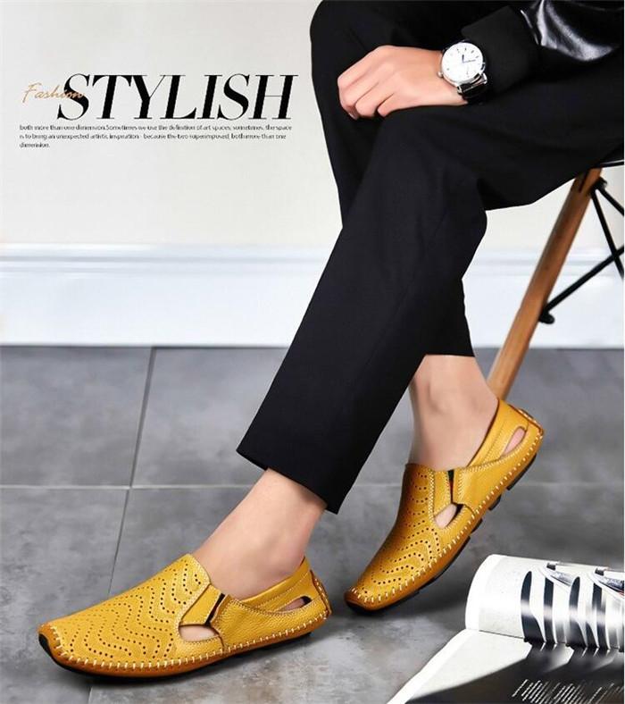 Sandals 2021 Summer Cut Out Men Business Round Toe Male Slip-on British Leather Single Shoes Plus Size 45 46 47, Black
Sandals 2021 Summer Cut Out Men Business Round Toe Male Slip-on British Leather Single Shoes Plus Size 45 46 47, Black