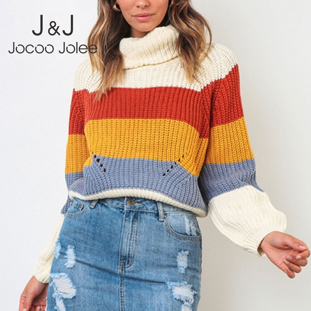 Autumn Winter Batwing Sleeve Turtleneck Knitted Sweater Korean Harajuku Rainbow Sweater Casual Striped Patchwork Jumpers 210518, As photo
Autumn Winter Batwing Sleeve Turtleneck Knitted Sweater Korean Harajuku Rainbow Sweater Casual Striped Patchwork Jumpers 210518, As photo