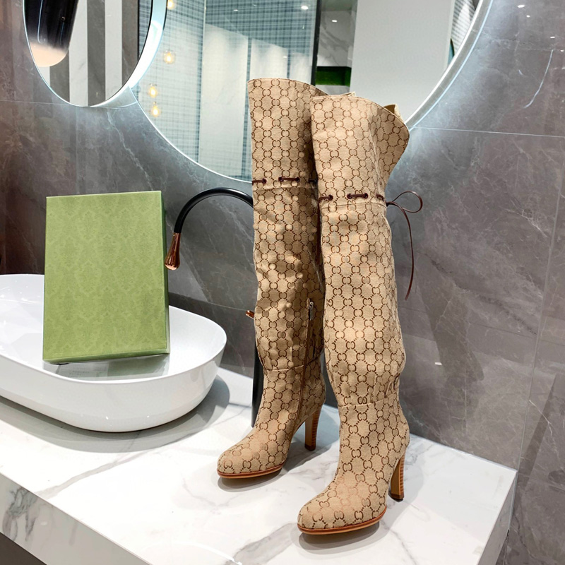 Women Boots Designer Over the Knee Boot classic letters canvas Shoe Fashion Interlocking 9CM High Heel Zipper Laces Stilettos Sexy Ladies Party Wedding Shoes 35-42, #04
Women Boots Designer Over the Knee Boot classic letters canvas Shoe Fashion Interlocking 9CM High Heel Zipper Laces Stilettos Sexy Ladies Party Wedding Shoes 35-42, #04
