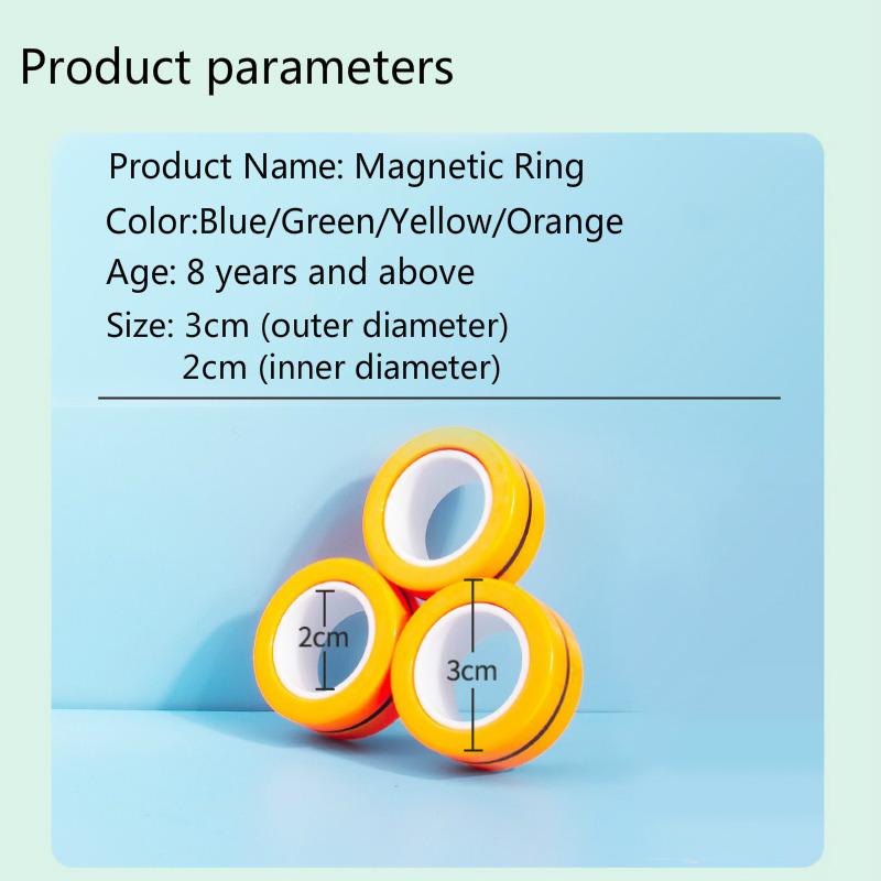 Anti-Stress Magnetic Rings Fidget Unzip Toy Magic RingTools Children Magnetic Ring Finger Ring Adult Decompression Toys
