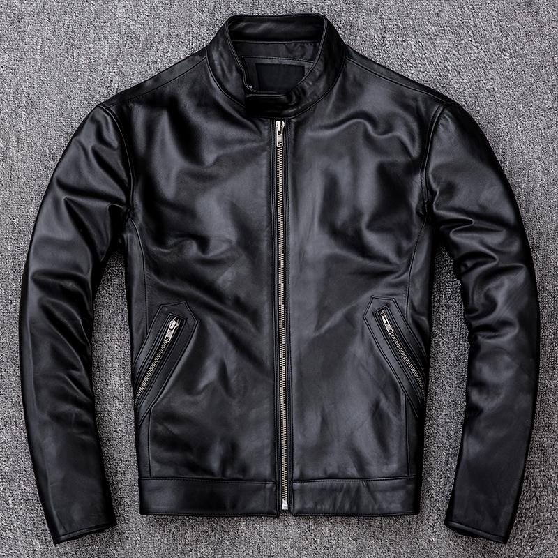 Men's Jackets Spring Natural Genuine Leather For Man Motorcycle Slim Male Coat Sheepskin Biker Fashion Clothing