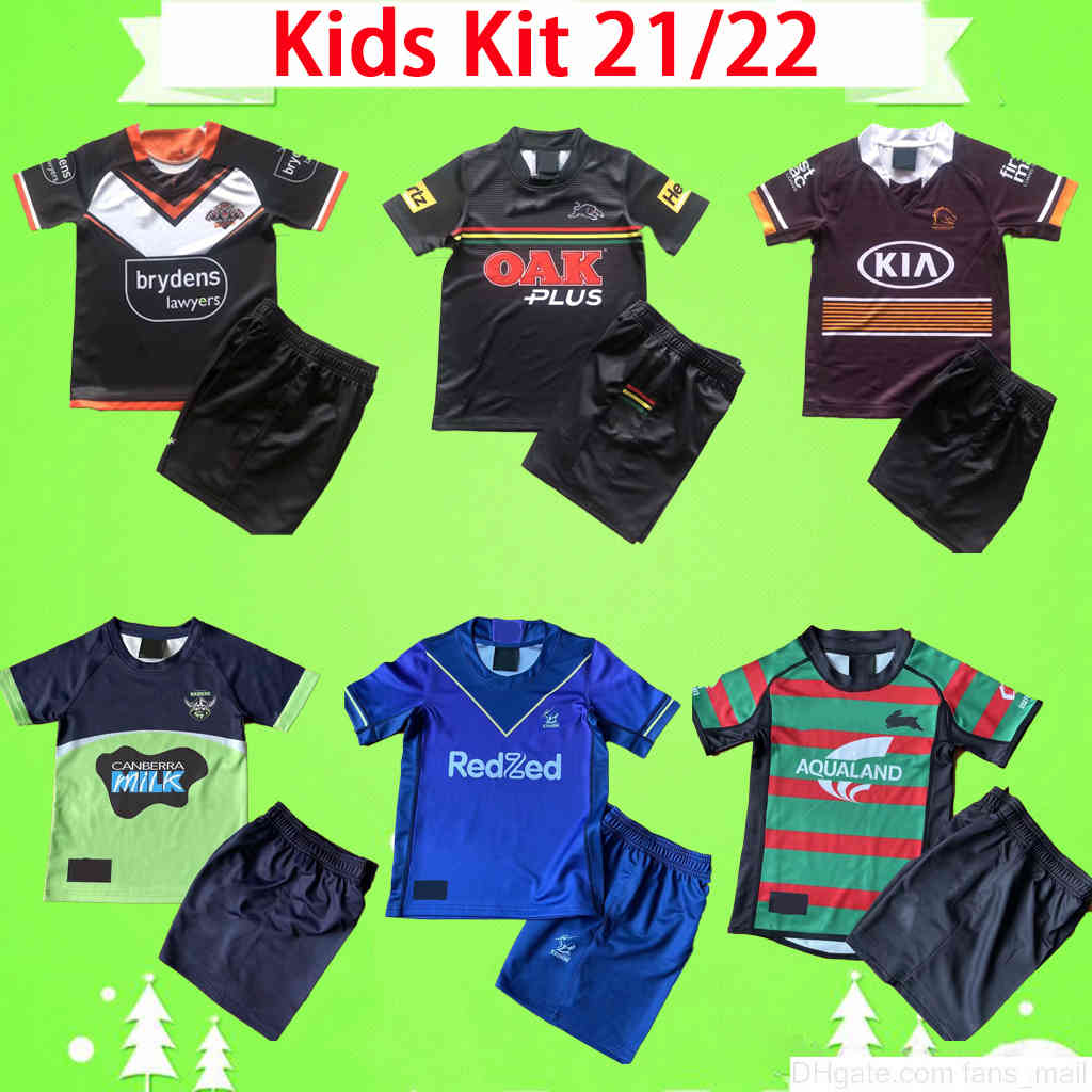 Kids Kit 2021 2022 Rugby jerseys Melbourne Broncos West tiger Rabbit Leopard home away boys jersey child set children suit 21 22 top quality, Black;gray
Kids Kit 2021 2022 Rugby jerseys Melbourne Broncos West tiger Rabbit Leopard home away boys jersey child set children suit 21 22 top quality, Black;gray